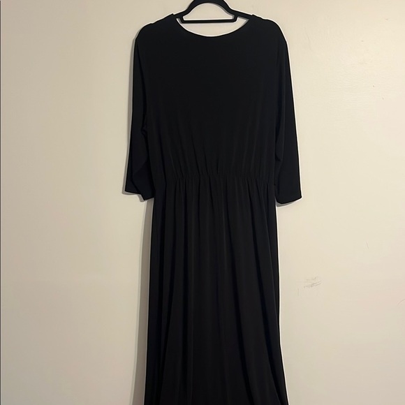 Ashley Stewart V-Neck Maxi Dress 3/4 Sleeve LBD Plunge Soft Stretch‎ Knit - Picture 4 of 6